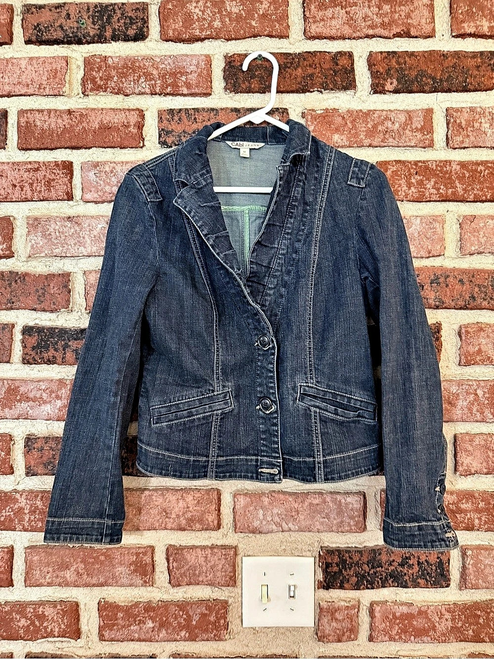 CAbi Denim Jacket in Blue Size Medium Like New